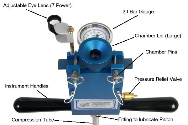 Pump Up Chamber Close up view with description